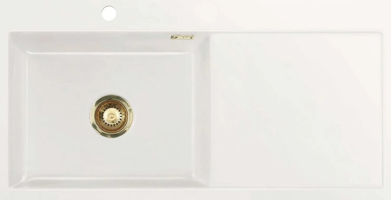 Keittiöallas Lavabo Mera 100 SL, 1000x510mm, vasen, keramiikka, valkoinen, eri pohjaventtiilin värejä