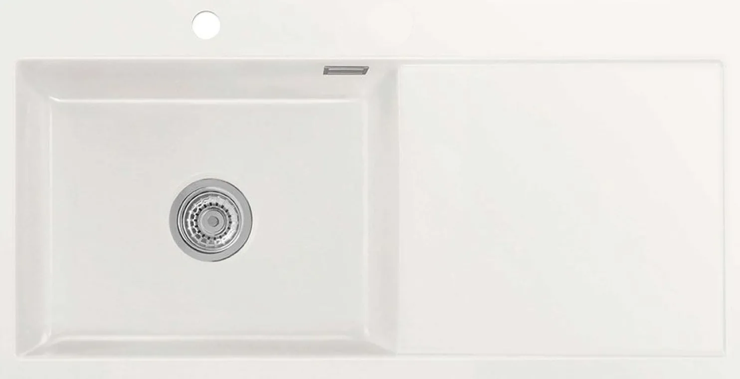 Keittiöallas Lavabo Mera 100 SL, 1000x510mm, vasen, keramiikka, valkoinen, eri pohjaventtiilin värejä