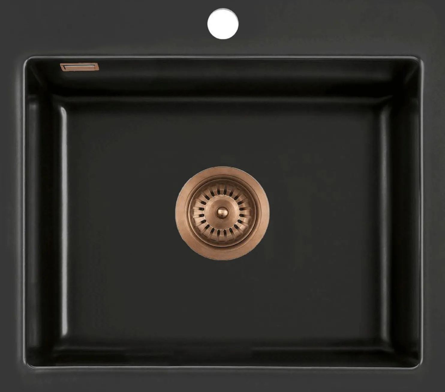 Keittiöallas Lavabo Mera 57, 575x510mm, keramiikka, mattamusta, eri pohjaventtiilin värejä