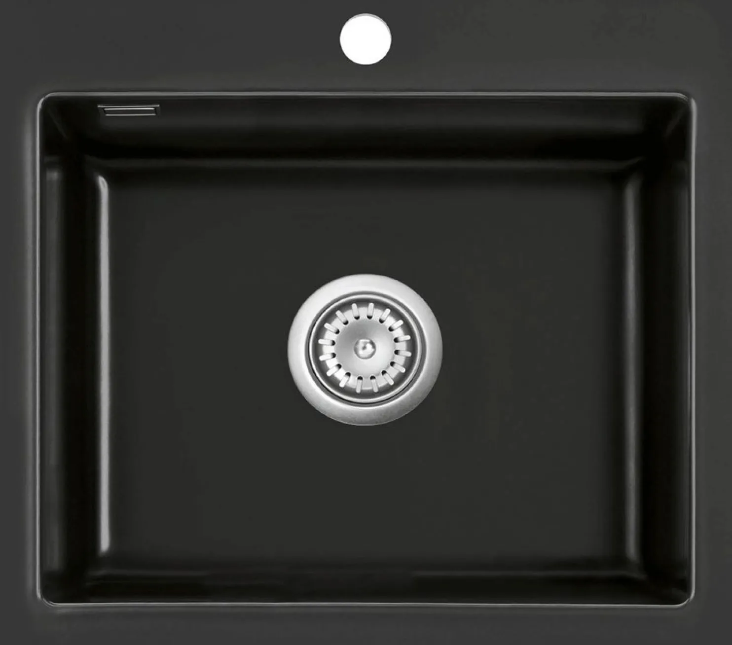 Keittiöallas Lavabo Mera 57, 575x510mm, keramiikka, mattamusta, eri pohjaventtiilin värejä