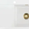 Keittiöallas Lavabo Mera 90, 900x510mm, oikea, keramiikka, valkoinen/messinki