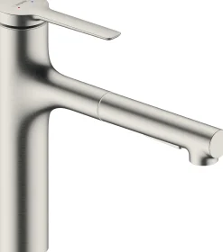 Keittiöhana Hansgrohe Zesis M33 160, ulosvedettävä juoksuputki, 2 jet, ruostumaton teräs