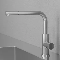 Keittiöhana Scandtap Steel Accent 90 Original, ulosvedettävä juoksuputki, ruostumaton teräs