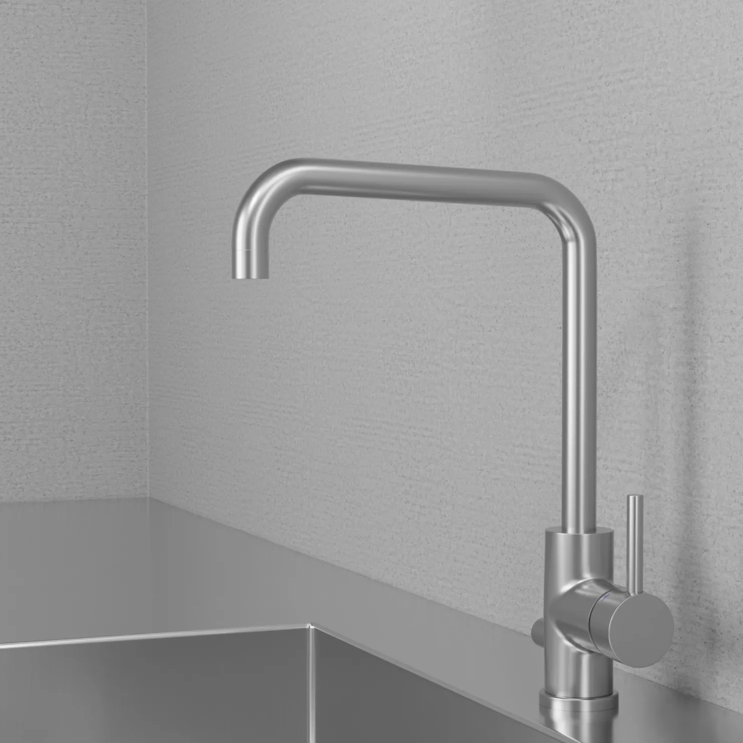 Keittiöhana Scandtap Steel Square D pesukoneventtiilillä
