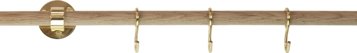 Keittiötelineen jatkotanko Beslag Design Aveny, 600 mm, tammi/kiiltävä messinki