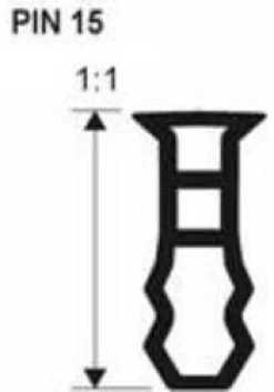 Kiinnitysinsertti Progress Profiles PIN 15 2,7m 15-18 mm pvc