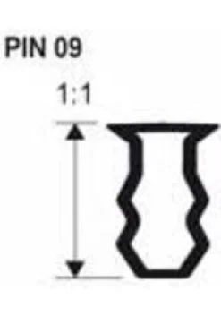 Kiinnitysinsertti Progress Profiles PIN 09 2,7m 9-12 mm pvc
