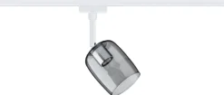 Kiskospotti Paulmann URail Blossom, G9, max. 10W, himmennettävä, 230V, signaalivalkoinen/savulasi