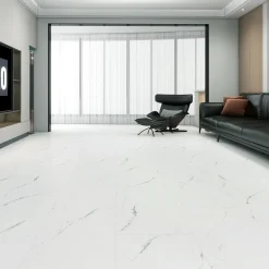 Kivikomposiittivinyylilaatta DomusFlooring Pohjanneidon marmorikivi, integroitu askeläänieriste