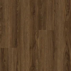 Kivikomposiittivinyylilankku DomusFlooring Pellervon pähkinä, integroitu askeläänieriste