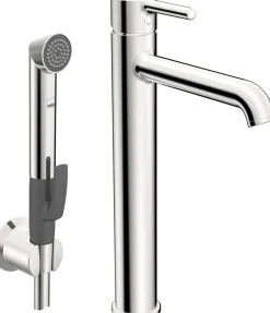 Korkea pesuallashana Oras Optima Style 2602FH Bidetta-käsisuihkulla, kromi