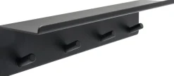 Koukkulista hyllyllä Beslag Design Base, musta