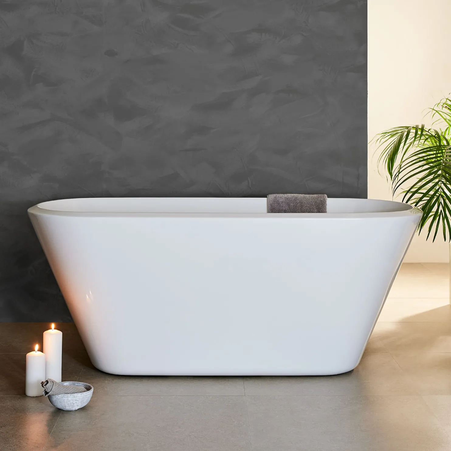 Kylpyamme Bathlife Trivas, 1600x730mm, valkoinen