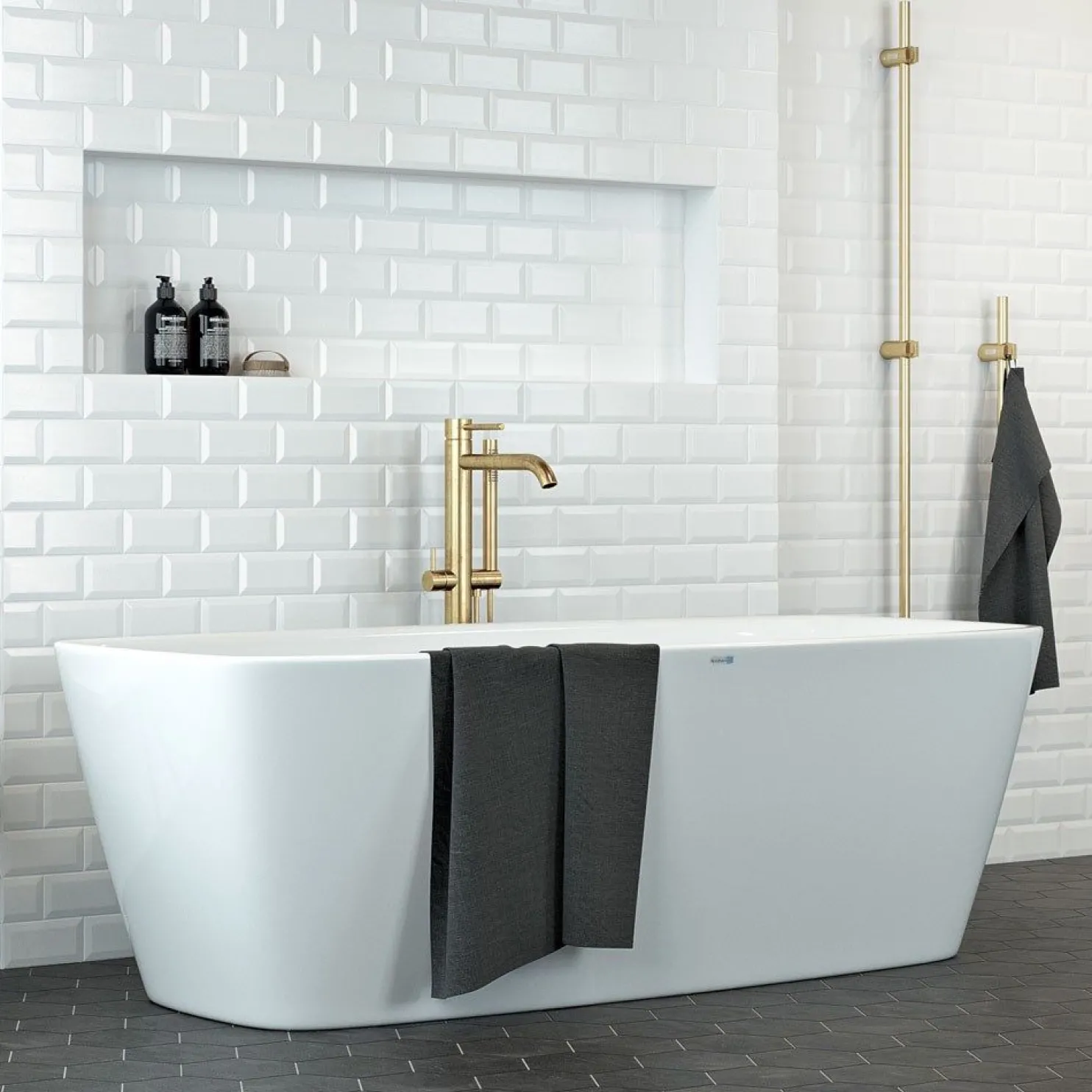 Kylpyamme Nordhem Norrviken Lucite 1700x800x600 mm vapaasti seisova valkoinen