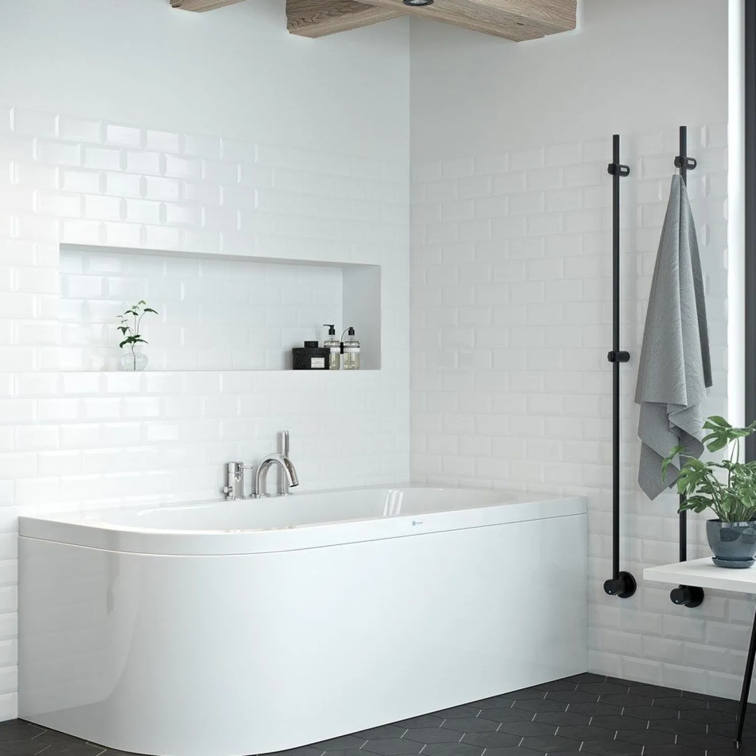 Kylpyamme Nordhem Torekov Standard 1600-1700x725-800mm eri kokoja valkoinen