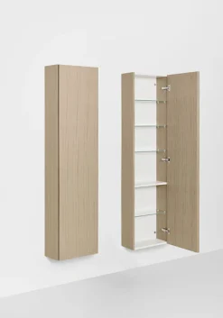 Kylpyhuoneen korkea kaappi Hafa Go Compact, 155.5x40x20cm, hyllyillä, eri värejä