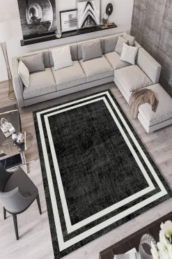 Käytävämatto Linento W837, 80x120cm, musta