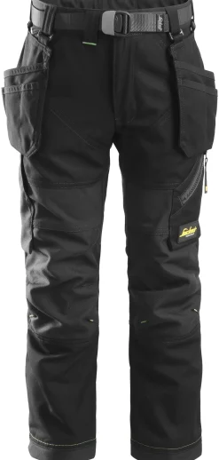 Lasten housut Snickers Workwear FlexiWork Junior 7505 musta