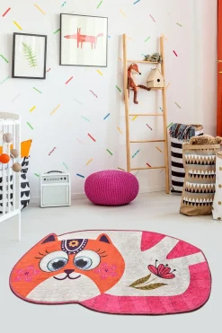 Lastenhuoneen matto Linento Grande Getto, 100x160cm, pinkki/oranssi