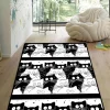 Lastenhuoneen matto Linento White Cats 2, 80x150cm, mustavalkoinen