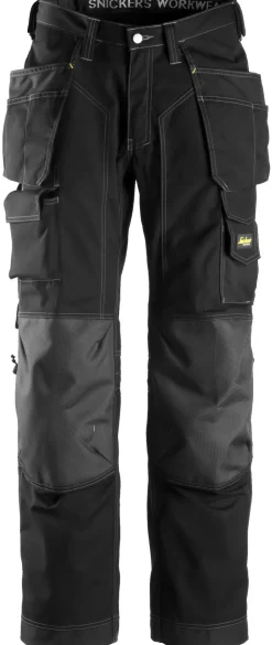 Lattia-asentajan housut Snickers Workwear riipputaskuilla Rip-Stop Kevlar