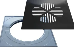 Lattiakaivon kansi PP-tuote Apila rst mattamusta vakioasennuskehyksellä 197x197 mm