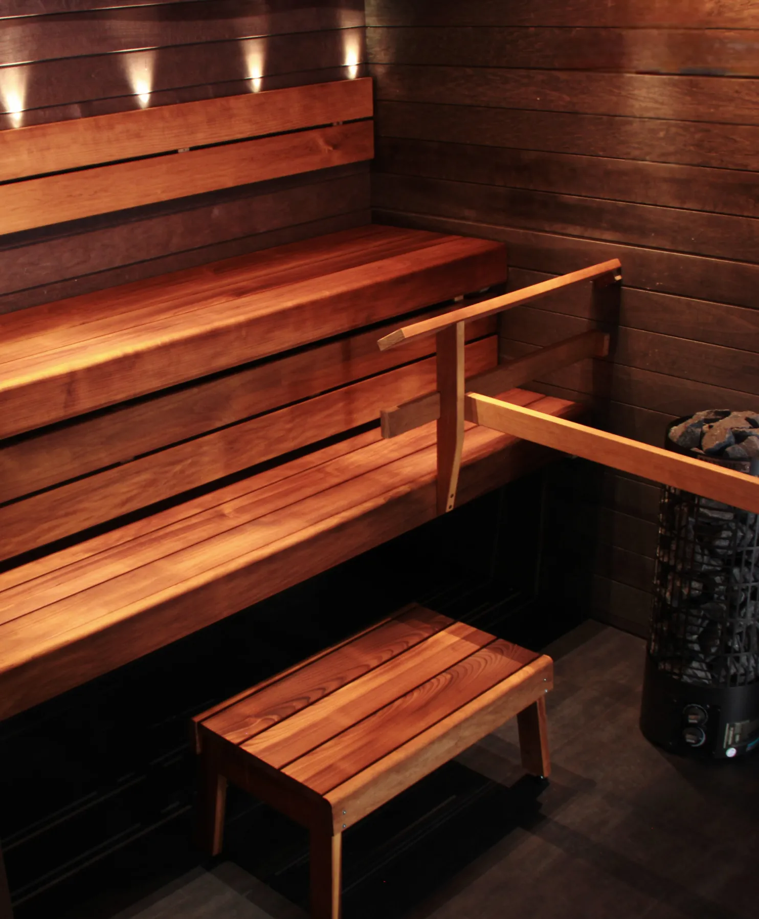 Laudepaketti Prosauna Pro-laude 240 leveys max. 2400 mm syvyys 530/410 mm thermohaapa