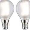 LED-filamenttilamppu Paulmann Drop, E14, 470lm, 4.8W, 4000K, matta, 2kpl