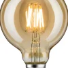 LED-filamenttilamppu Paulmann Globe, G95, E27, 450lm, 6W, 1700K, himmennettävä, kulta