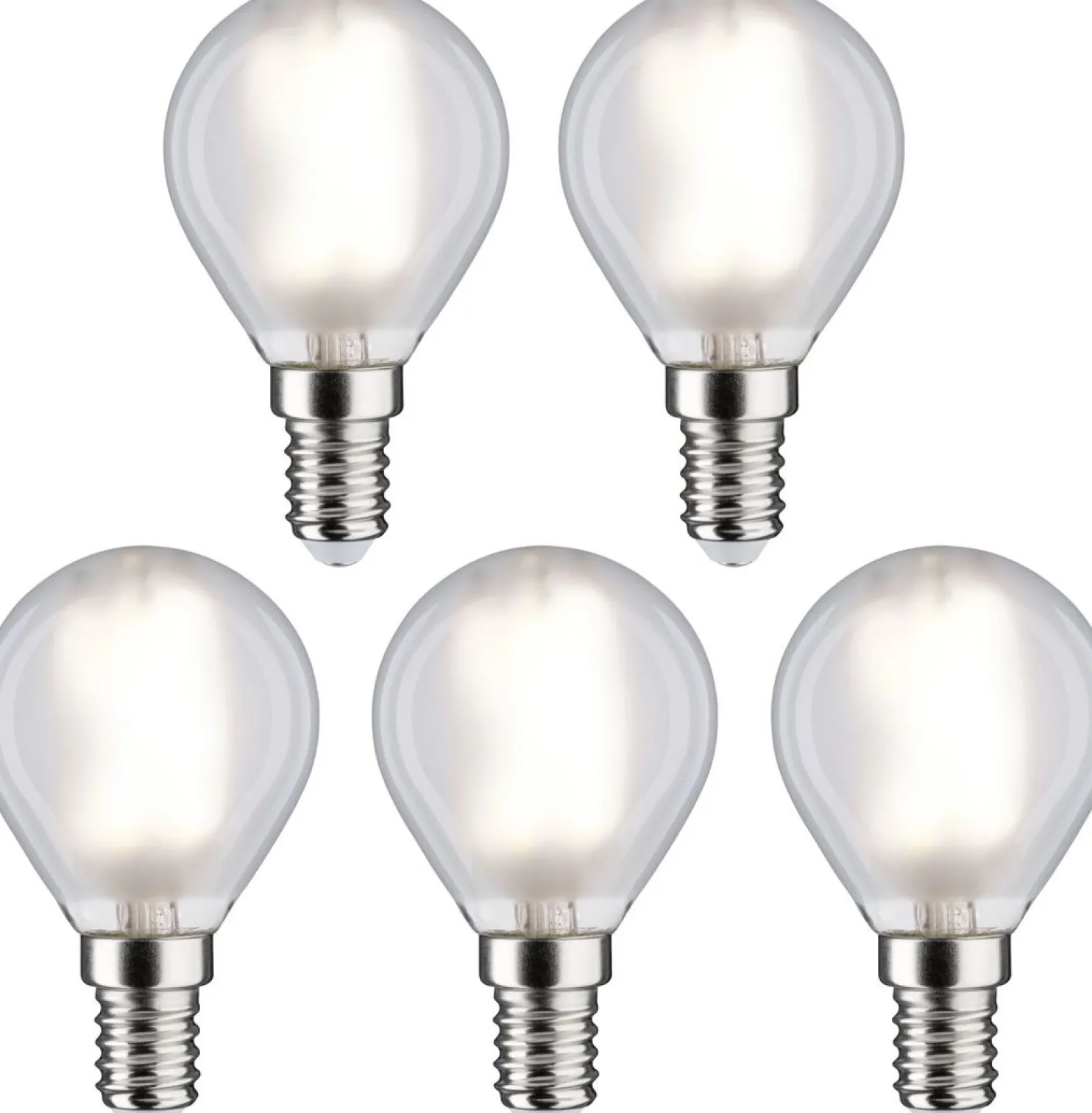 LED-filamenttilamppu Paulmann Drop, E14, 470lm, 4,8W, 4000K, matta, 5kpl