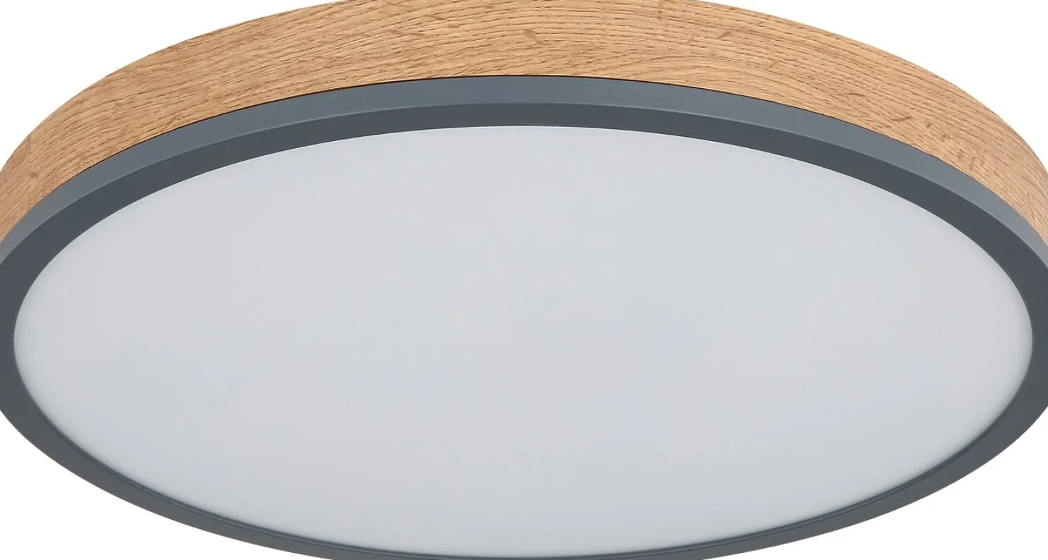 LED-kattovalaisin Globo Doro, 2700-6500K, himmennettävä, harmaa/puu, eri kokoja