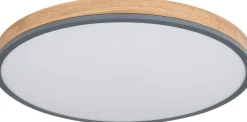 LED-kattovalaisin Globo Doro, 2700-6500K, himmennettävä, harmaa/puu, eri kokoja