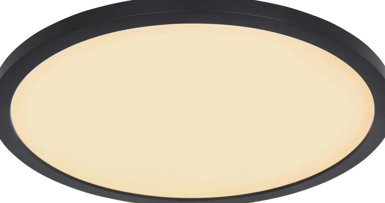 LED-kattovalaisin Globo Sapana IP44 Ø29,4 cm musta