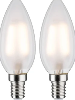 LED-kynttilälamppu Paulmann Candle, E14, 250lm, 3W, 2700K, filamentti, matta, 2kpl