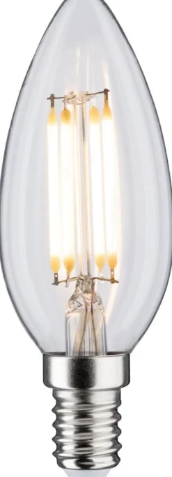 LED-kynttilälamppu Paulmann Candle, E14, 470lm, 4.5W, 2700K, filamentti, kirkas