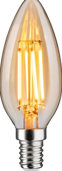 LED-kynttilälamppu Paulmann 1879 Filament E14 450lm 4.9W 1800K 3-Step-Dim himmennettävä kulta