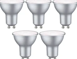LED-lamppu Paulmann Standard 230V GU10 460lm 4.9W valkoinen alumiini 5kpl/pkt, eri värilämpötiloja