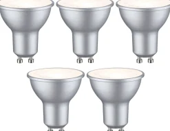 LED-lamppu Paulmann Standard 230V GU10 460lm 4.9W valkoinen alumiini 5kpl/pkt, eri värilämpötiloja