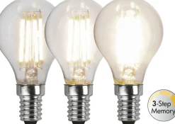 LED-lamppu Star Trading Clear Filament 3-step 354-91-1, Ø45x83mm, E14, P45, 4.2W, 3000K