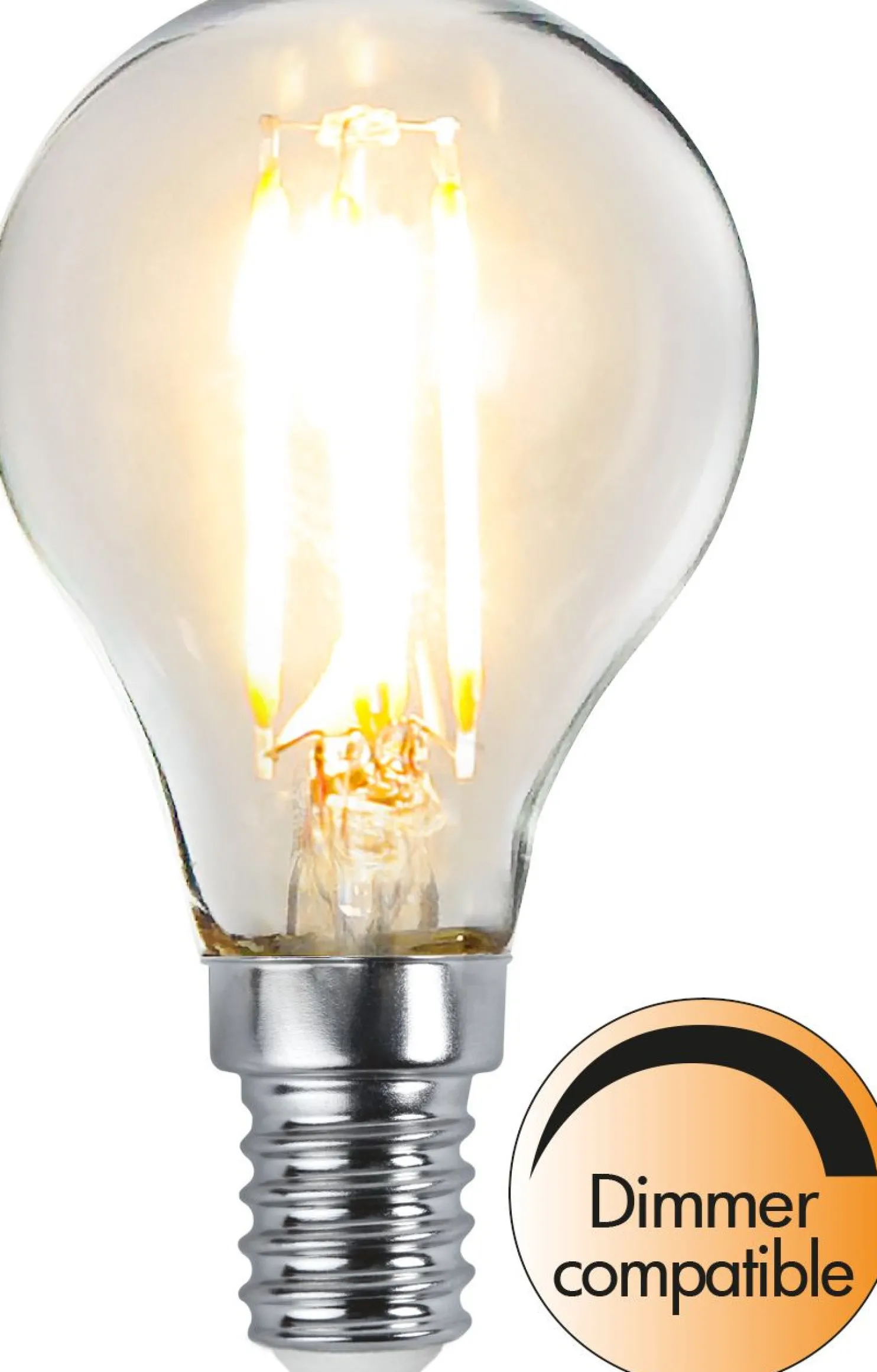 LED-lamppu Star Trading Clear Filament 351-34, Ø45x80mm, E14, P45, 2.5W, 2700K, 250lm