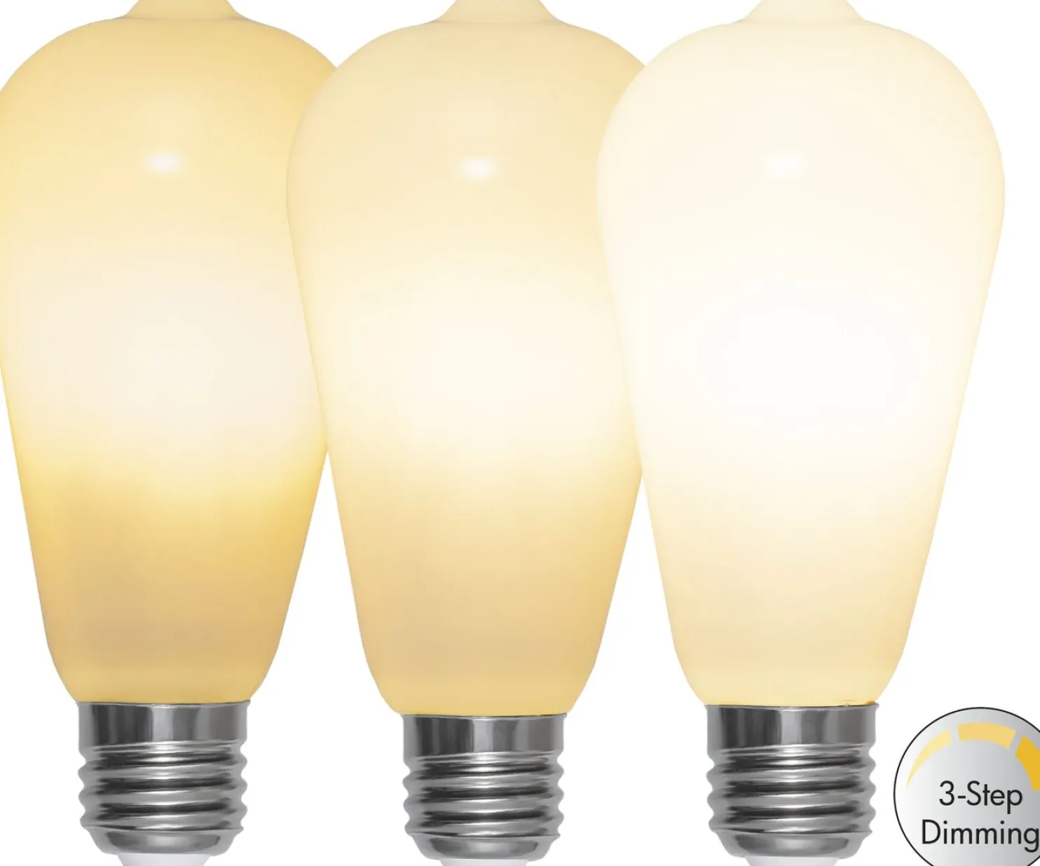 LED-lamppu Star Trading Illumination LED 3-step click 375-85 Ø64x140 mm E27 opaali 6.5 W 2700 K 60/300/600 lm