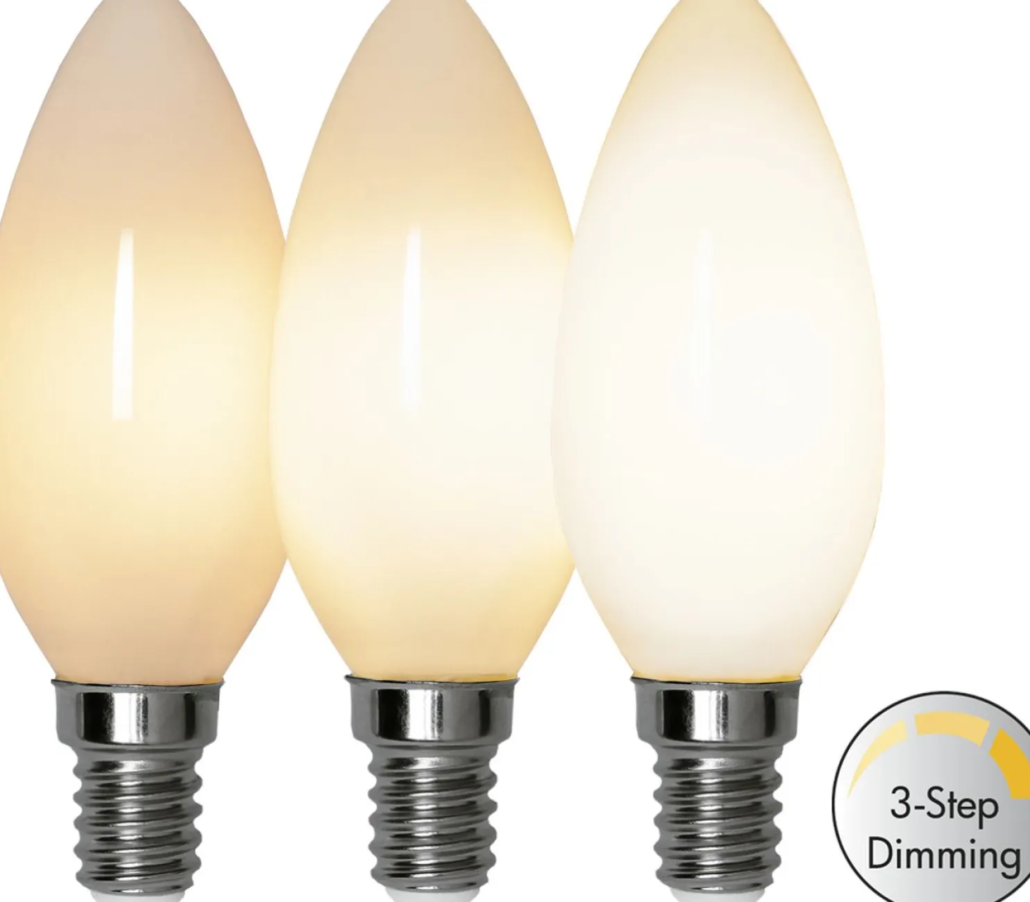 LED-lamppu Star Trading Illumination LED 3-step click 375-83, Ø35x98mm, E14, 4W, 2700K, 38/190/380lm