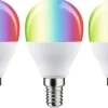 LED-älylamppu Paulmann Smart Home Zigbee 3.0 Drop, E14, 470lm, 5W, RGBW+, himmennettävä, matta, 3kpl