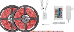LED-Nauhasetti muuntaja + kaukosäädin Paulmann SimpLED Stripe Set katkaistava RGB eri kokoja
