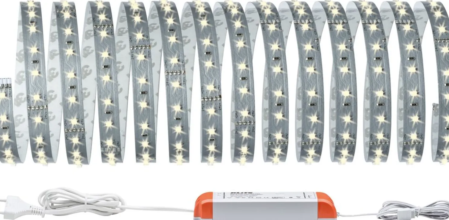 LED-Nauhasetti muuntajalla Paulmann Max 500 Basic Set 2700K eri kokoja