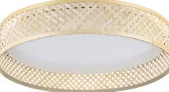 LED-Plafondi Eglo Luppineria 24W Ø38cm valkoinen/puu