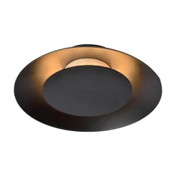 LED-plafondi Lucide Foskal Ø21,5cm 6W musta