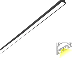 LED-profiili Limente LED-LUXOR 20 LUX 3000K 28W musta 2m