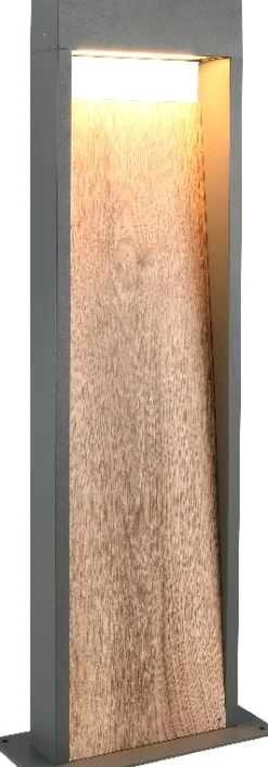 LED-pylväsvalaisin Trio Salmon, 100cm, puu/antrasiitti