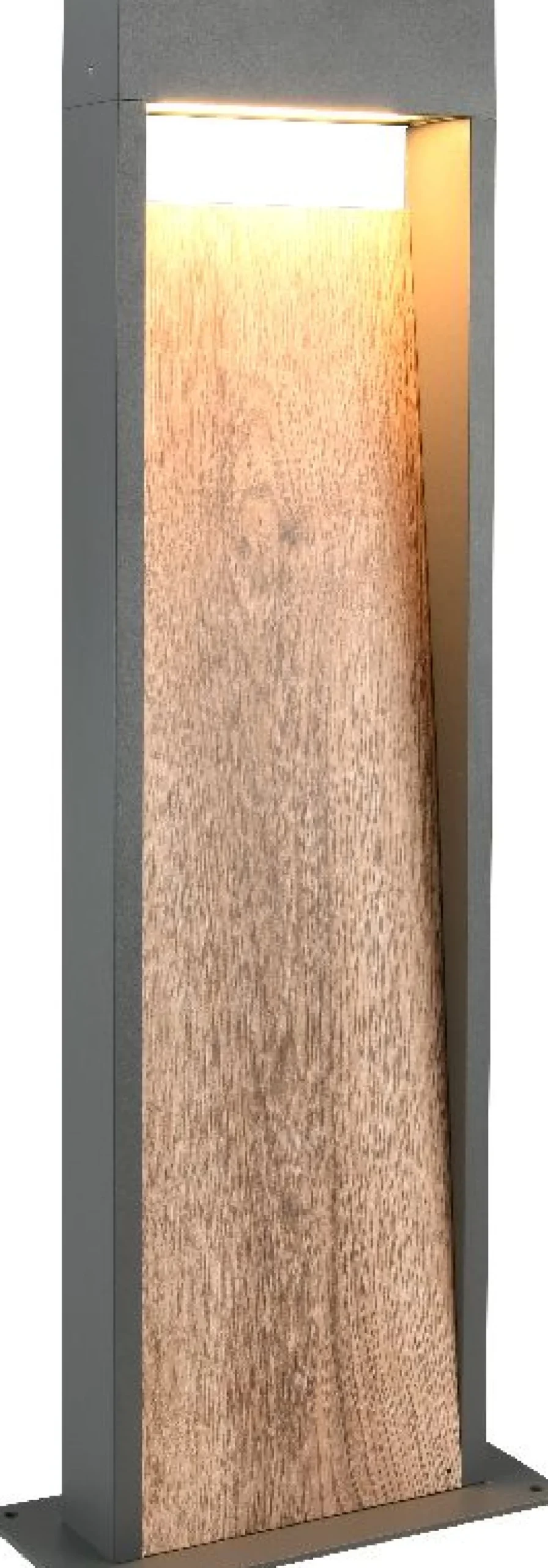 LED-pylväsvalaisin Trio Salmon, 100cm, puu/antrasiitti